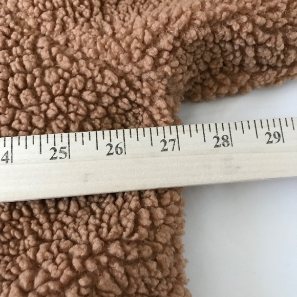 TIME AND TRU Faux Sherpa Teddy Coat Jacket Tan Women’s Plus Size 2X 20W 22W - Picture 15 of 16